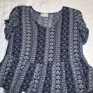 Francescas loose fitting Aztec peplum top
